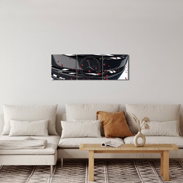 Slika - Apstrakcija zemaljske kugle (sa satom) (90x30 cm)