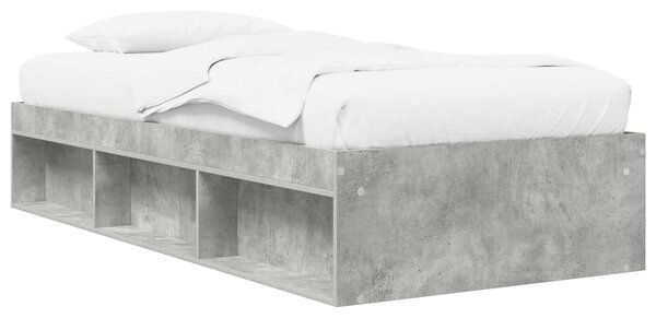 Okvir kreveta s pohranom s policom Betonska siva 80 x 200 cm - Siva / 80 x 200 cm