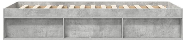 Okvir kreveta s pohranom s policom Betonska siva 80 x 200 cm - Siva / 80 x 200 cm