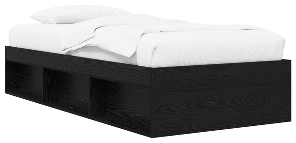 Okvir kreveta s pohranom s policom Crni hrast 80 x 200 cm - Crna / 80 x 200 cm