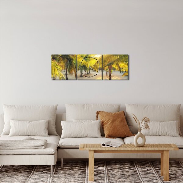 Slika - Žena i palme (sa satom) (90x30 cm)