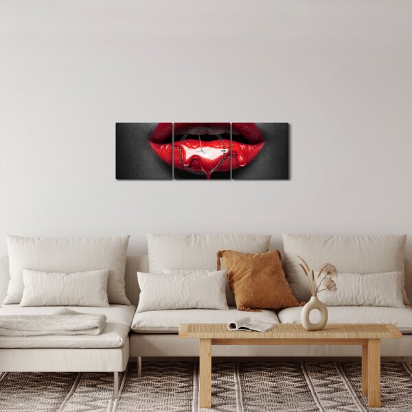 Slika ženskih usana (sa satom) (90x30 cm)
