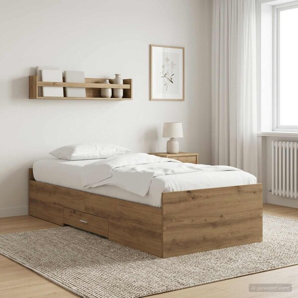 Okvir kreveta s pohranom s ladicama Hrast artisan 80 x 200 cm - Smeđa / 80 x 200 cm
