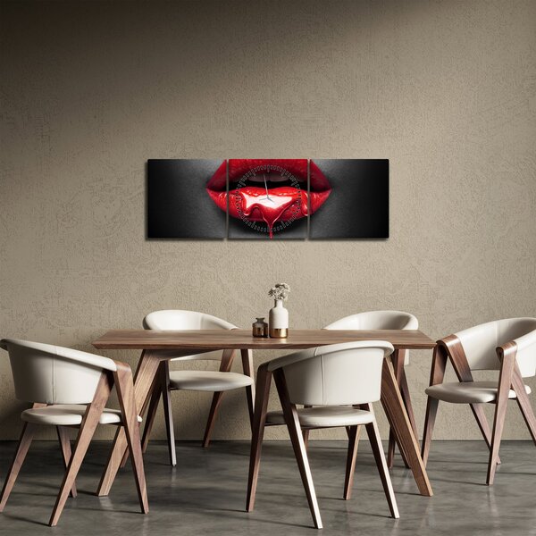 Slika ženskih usana (sa satom) (90x30 cm)
