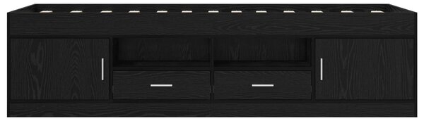 Okvir kreveta s pohranom s ladicama Crni hrast 80 x 200 cm - Crna / 80 x 200 cm