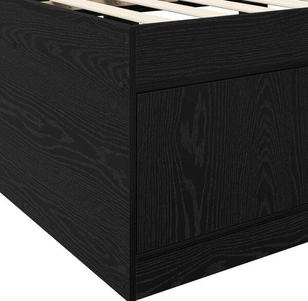 Okvir kreveta s pohranom s ladicama Crni hrast 80 x 200 cm - Crna / 80 x 200 cm