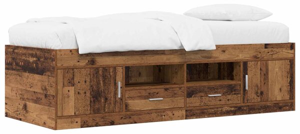 Okvir kreveta s pohranom s ladicama Staro drvo 80 x 200 cm - Smeđa / 80 x 200 cm