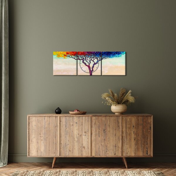 Slika naslikanog stabla (sa satom) (90x30 cm)