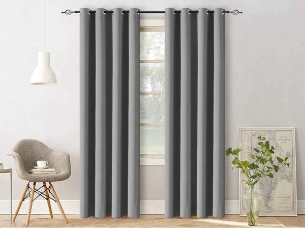 Svijetlosiva zavjesa OXFORD 140x270 cm Sistem za vješanje: Traka za nabiranje
