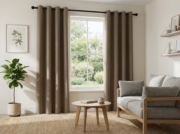 Bež zavjesa OXFORD 140x250 cm Sistem za vješanje: Metalni prstenovi