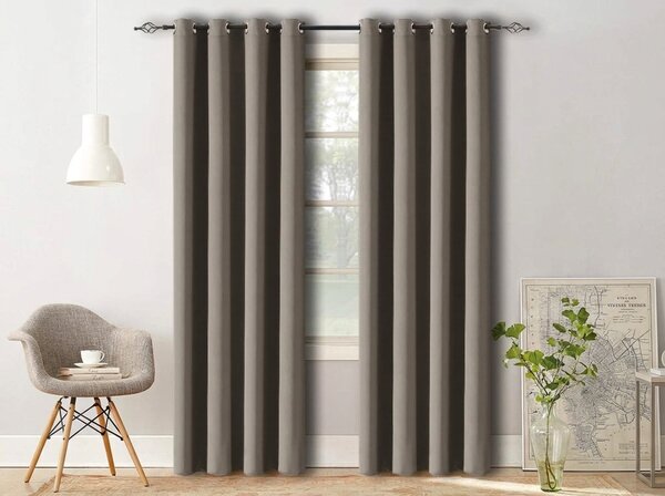 Sivkasto-smeđa zavjesa OXFORD 140x250 cm Sistem za vješanje: Traka za nabiranje