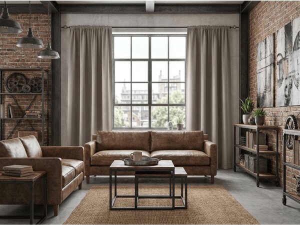 Sivkasto-smeđa zavjesa OXFORD 140x250 cm Sistem za vješanje: Traka za nabiranje