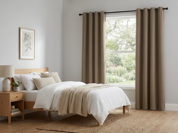 Bež zavjesa OXFORD 140x250 cm Sistem za vješanje: Metalni prstenovi