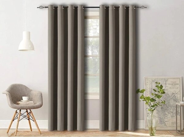 Zavjesa OXFORD 140x270 cm, sivo-smeđa Sistem za vješanje: Traka za nabiranje