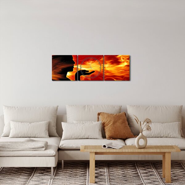 Slika žene s plamenom (sa satom) (90x30 cm)