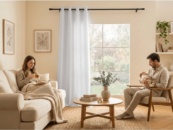 Zavjesa OXFORD LIGHT 140x250 cm, bijela Sistem za vješanje: Traka za nabiranje