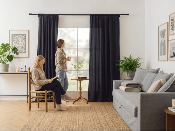 Zavjesa OXFORD LIGHT 140x250 cm, tamno siva Sistem za vješanje: Traka za nabiranje