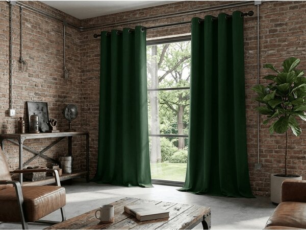 Zavjesa OXFORD LIGHT 140x250 cm, tamno zelena Sistem za vješanje: Traka za nabiranje