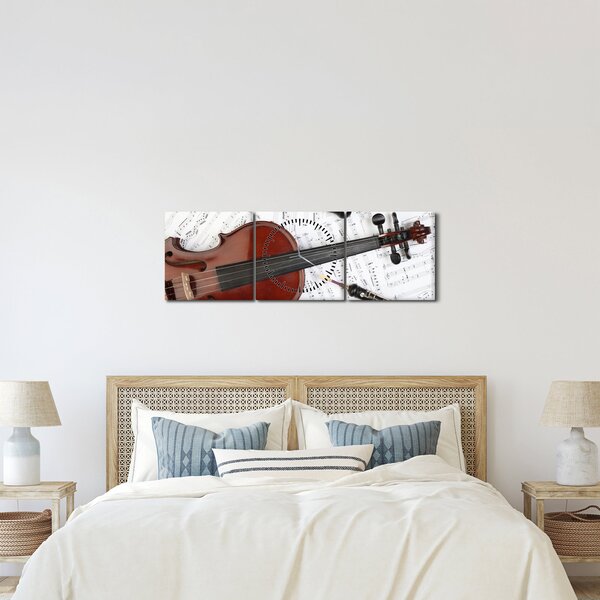 Slika - Glazbeni instrumenti (sa satom) (90x30 cm)