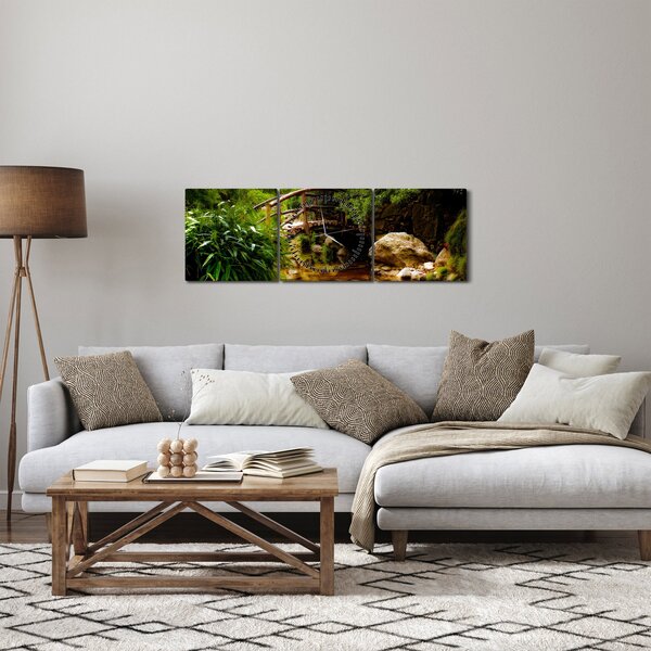 Slika - Most preko riječice (sa satom) (90x30 cm)