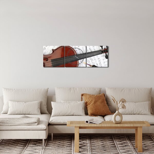 Slika - Glazbeni instrumenti (sa satom) (90x30 cm)