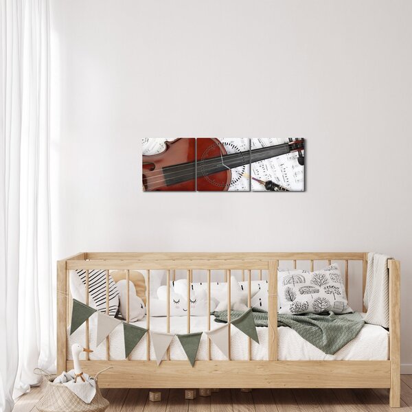 Slika - Glazbeni instrumenti (sa satom) (90x30 cm)