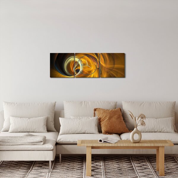 Slika - Apstrakcija u pokretu (sa satom) (90x30 cm)