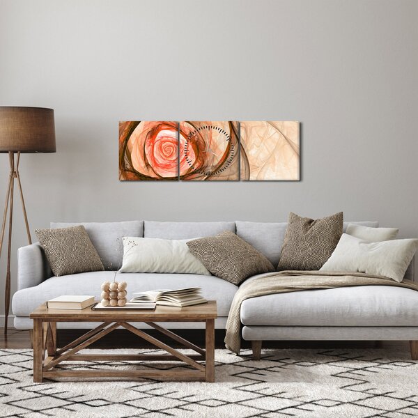 Slika - Ruža umjetničkog duha (sa satom) (90x30 cm)