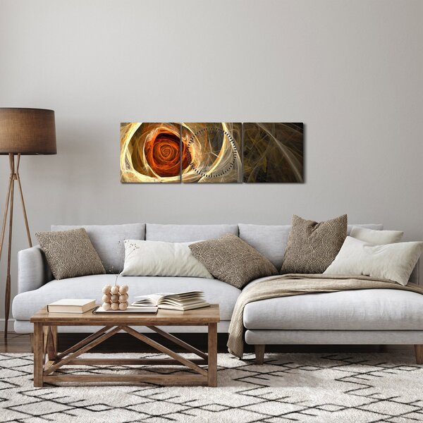 Slika - Ruža umjetničkog duha (sa satom) (90x30 cm)