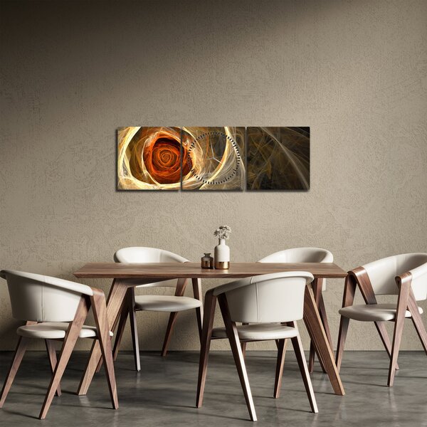 Slika - Ruža umjetničkog duha (sa satom) (90x30 cm)
