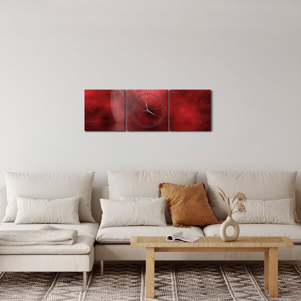Slika - Mjesec na vodenoj površini (sa satom) (90x30 cm)