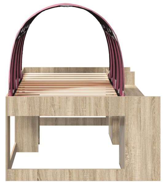 Krevet s Tunnels 3 kom. Sonoma i Pink Konstruirano drvo - Smeđa / 108,5 x 203,2 x 64,8 cm