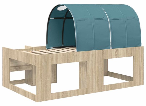 Krevet s Tunnels s policom 3 kom. Sonoma i Svijetlo Plava - Smeđa / 108,5 x 203,2 x 64,8 cm