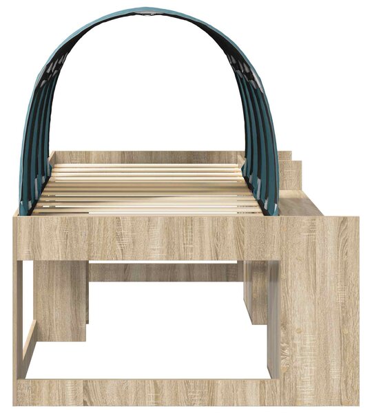 Krevet s Tunnels s policom 3 kom. Sonoma i Svijetlo Plava - Smeđa / 108,5 x 203,2 x 64,8 cm