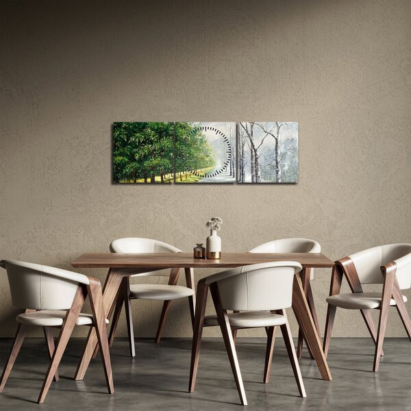 Slika - Zima ili ljeto (sa satom) (90x30 cm)