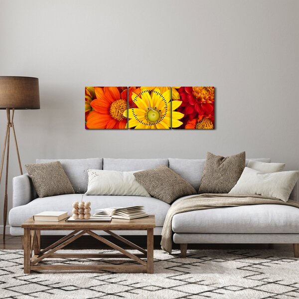 Slika cvijeća (sa satom) (90x30 cm)