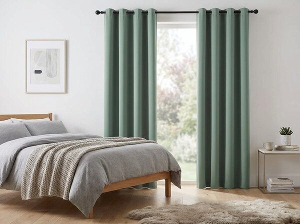 Sivozeleni zavjes OXFORD 140x250 cm Sistem za vješanje: Metalni prstenovi