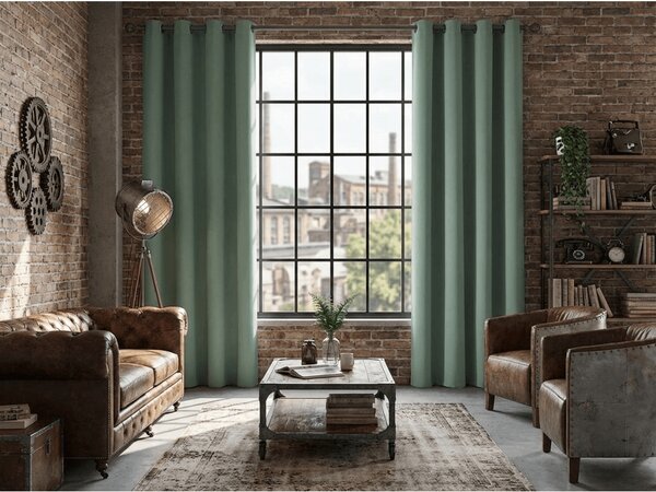 Sivozeleni zavjes OXFORD 140x250 cm Sistem za vješanje: Metalni prstenovi
