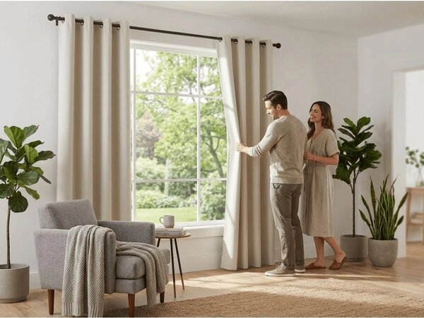 2x Bijelo-krem zavjesa OXFORD 140x250 cm