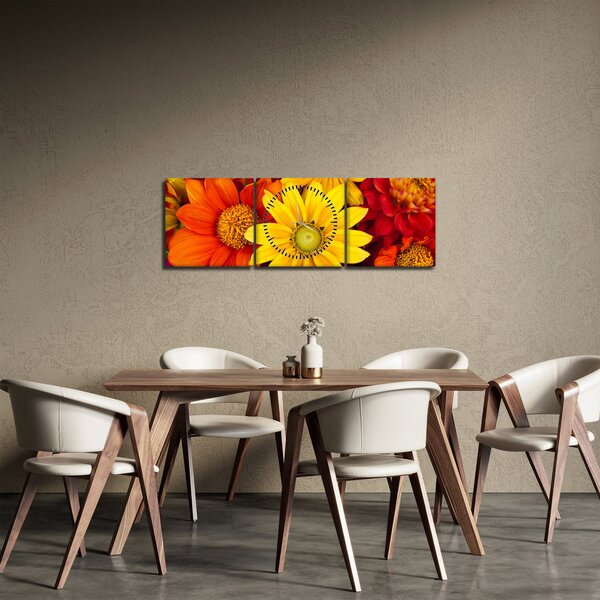 Slika cvijeća (sa satom) (90x30 cm)