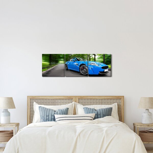 Slika - Trkaći automobil (sa satom) (90x30 cm)