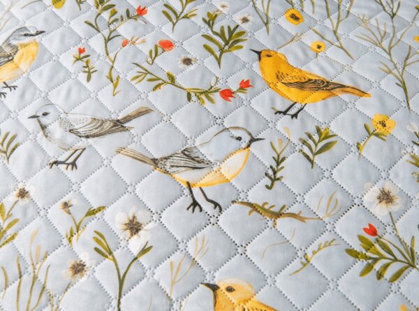 Prekrivač za krevet SPRING BIRDS, šareni Dimenzije: 170 x 210 cm