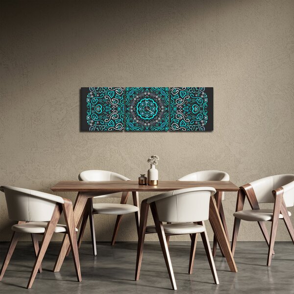 Slika ornamentalne apstrakcije (sa satom) (90x30 cm)