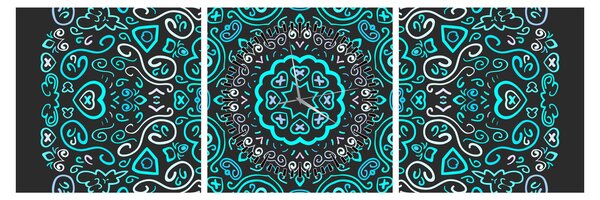 Slika ornamentalne apstrakcije (sa satom) (90x30 cm)