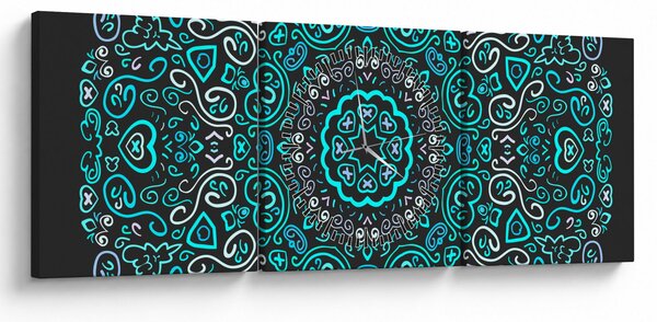 Slika ornamentalne apstrakcije (sa satom) (90x30 cm)