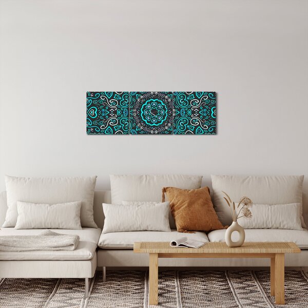 Slika ornamentalne apstrakcije (sa satom) (90x30 cm)