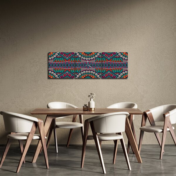 Slika ornamentalne apstrakcije (sa satom) (90x30 cm)