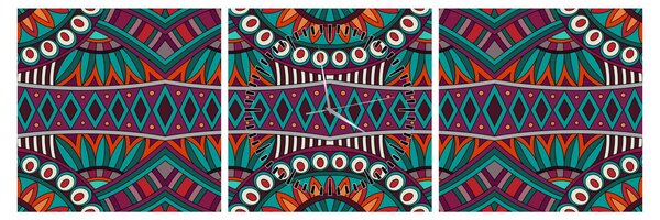 Slika ornamentalne apstrakcije (sa satom) (90x30 cm)