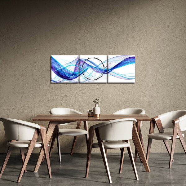 Slika apstrakcije (sa satom) (90x30 cm)