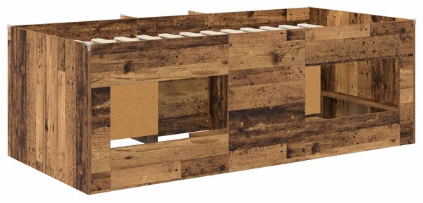 Okvir kreveta potkrovlja s ormarom s pohranom 3 kom. Staro drvo - Smeđa / 98.5 x 200 cm